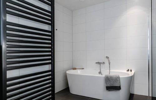 Badkamer Heerde met groot design radiator 